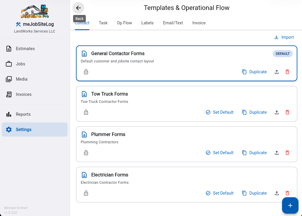 Contact Forms — Configurable form templates for contractors, tow trucks, plumbers, and electricians.