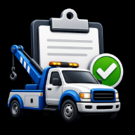 Tow truck center checklist icon